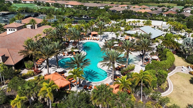 drone / aerial view featuring a residential view