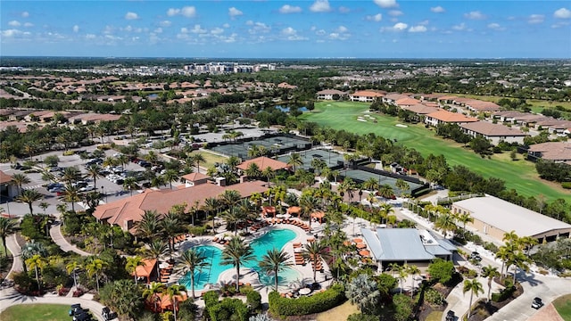 drone / aerial view featuring a residential view