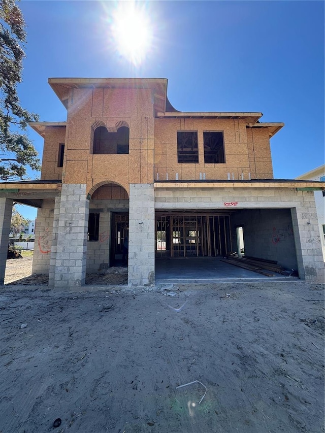 view of unfinished property