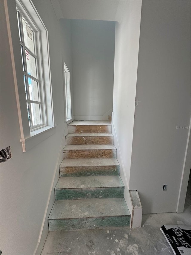 view of stairway