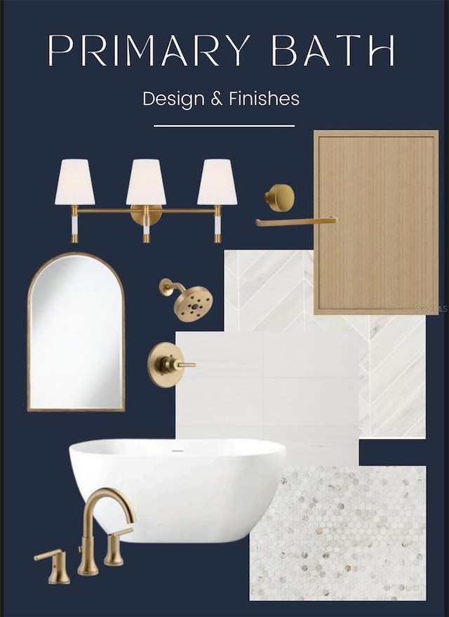 bathroom featuring a freestanding tub