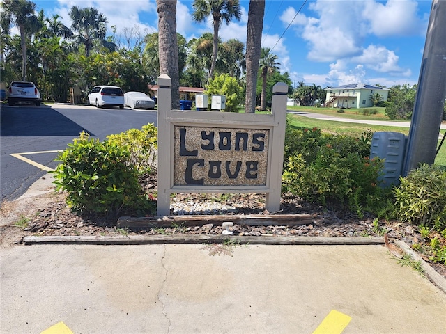 view of community sign