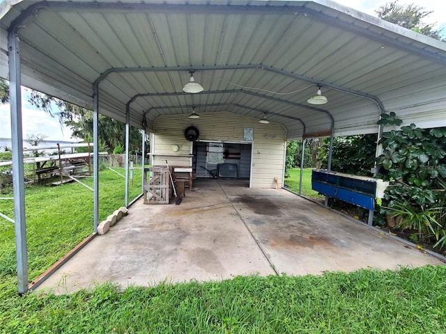 view of car parking featuring a carport