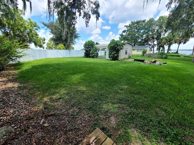 view of yard with fence