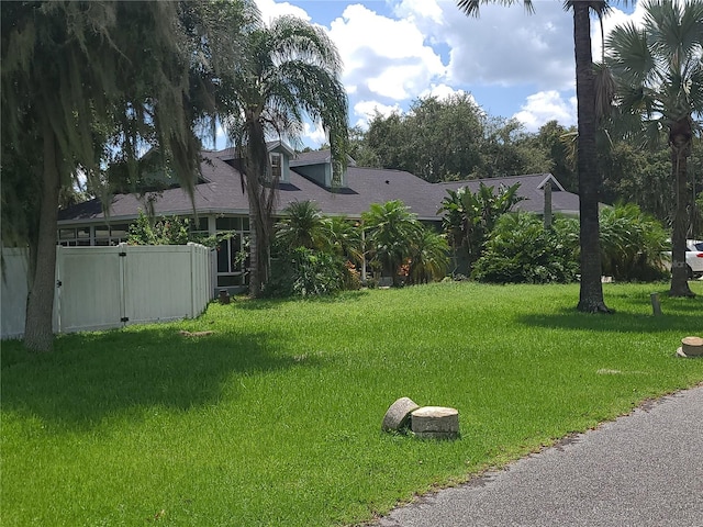 view of yard with fence