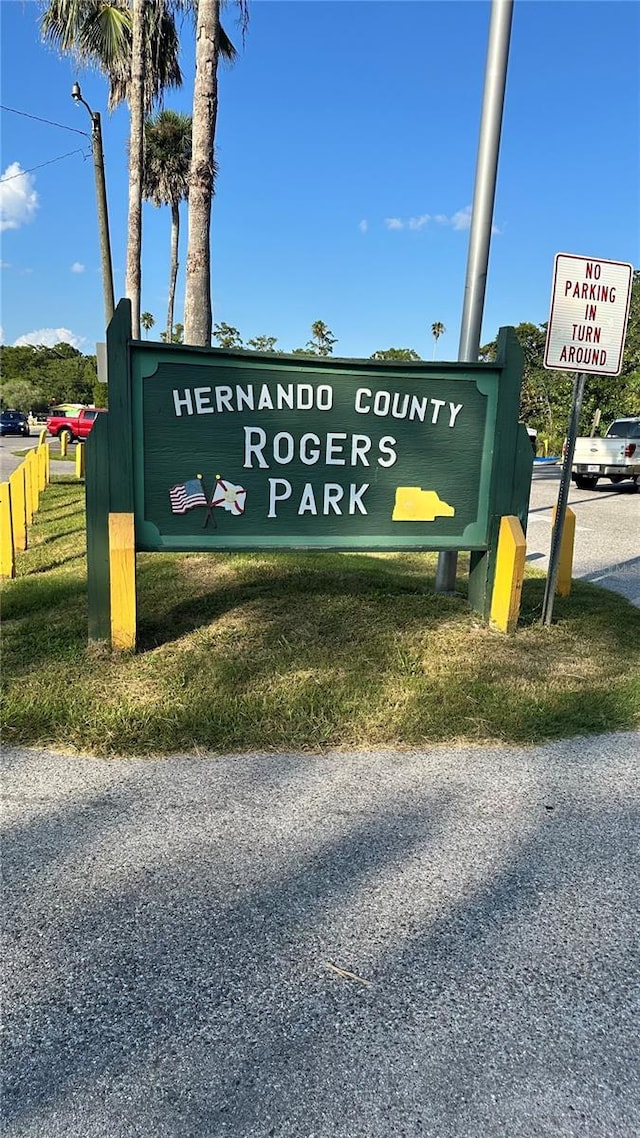 view of community sign