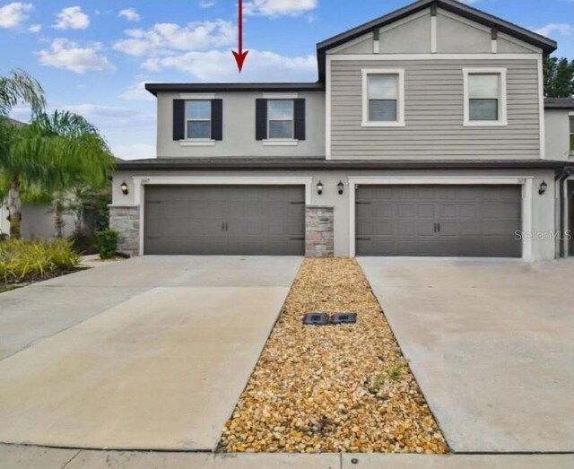 view of front of house with a garage