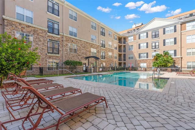 view of pool with a patio area