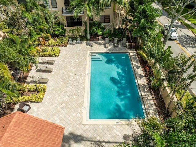 view of pool featuring a patio area