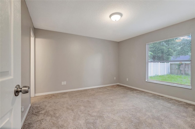 unfurnished room featuring light carpet