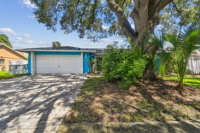 view of front of house with a garage