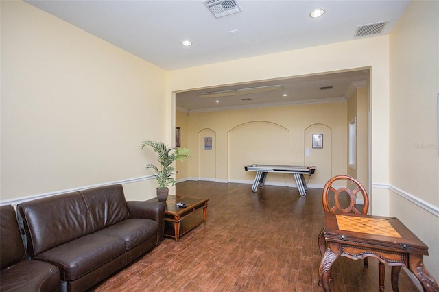 living room with wood-type flooring