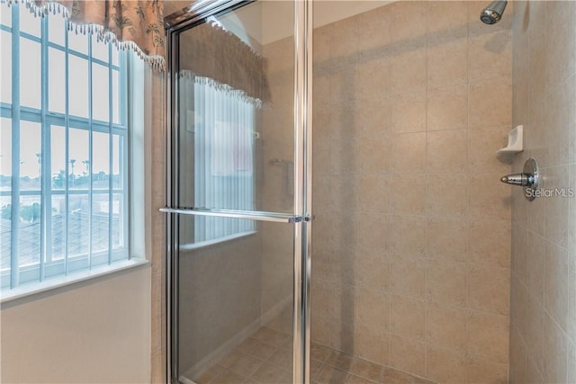 bathroom featuring walk in shower