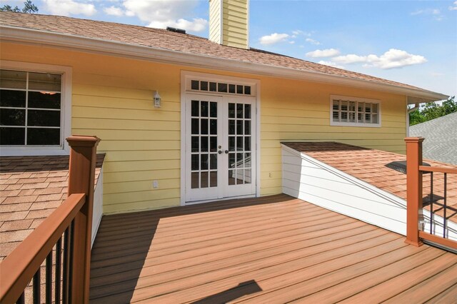 deck with french doors