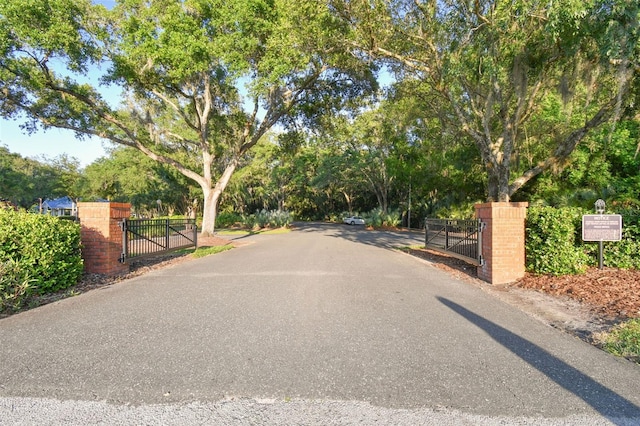 view of road with a gate