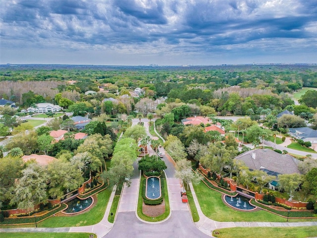 birds eye view of property with a residential view