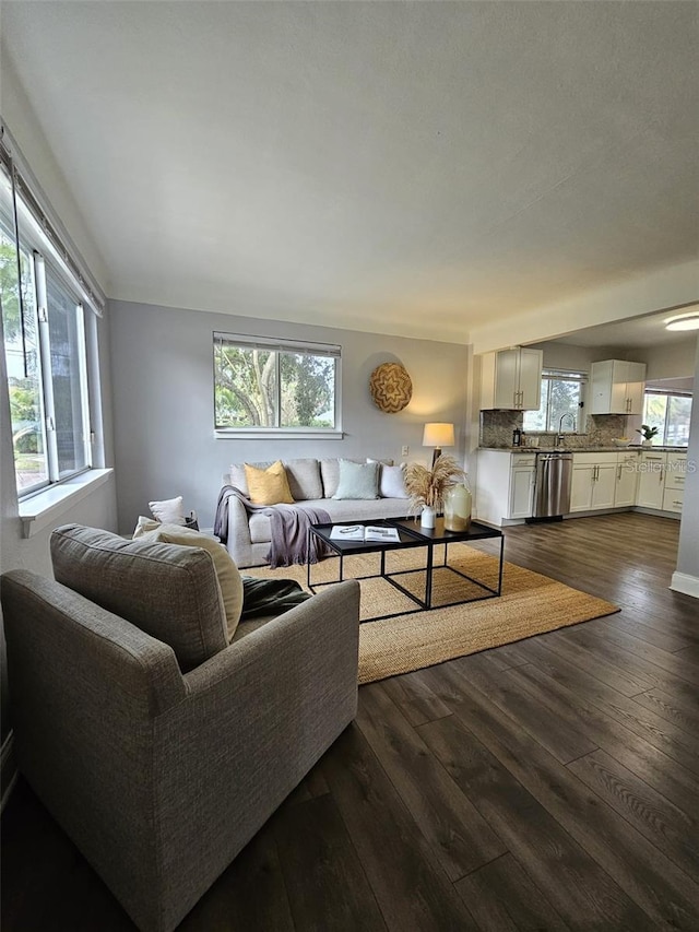 3763 Dartmouth Ave N, Saint Petersburg, FL 33713 - living area featuring plenty of natural light and dark wood finished floors