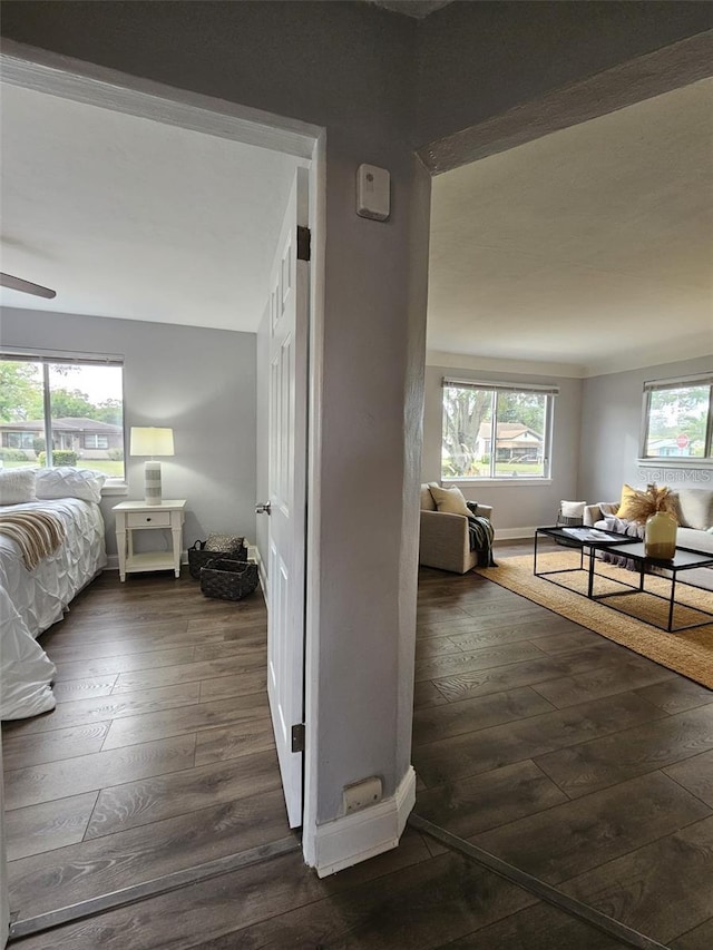 3763 Dartmouth Ave N, Saint Petersburg, FL 33713 - corridor with dark wood-type flooring and baseboards
