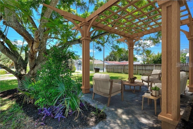 3763 Dartmouth Ave N, Saint Petersburg, FL 33713 - view of patio with fence and a pergola