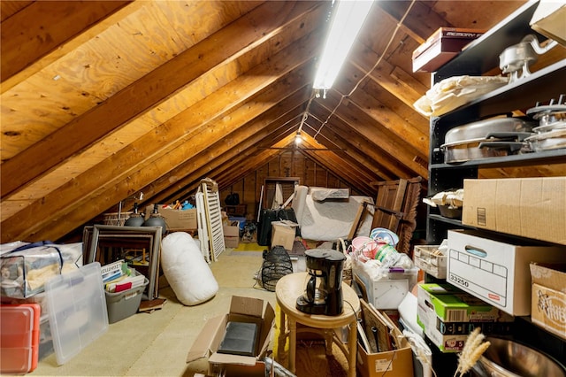 view of unfinished attic