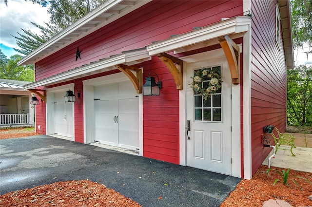 view of garage