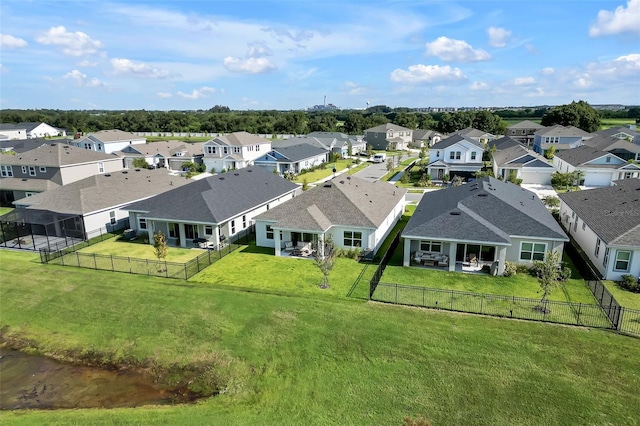 bird's eye view with a residential view