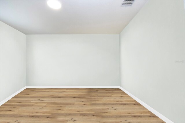 empty room with light wood-type flooring