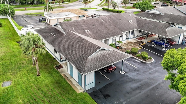 drone / aerial view with a residential view