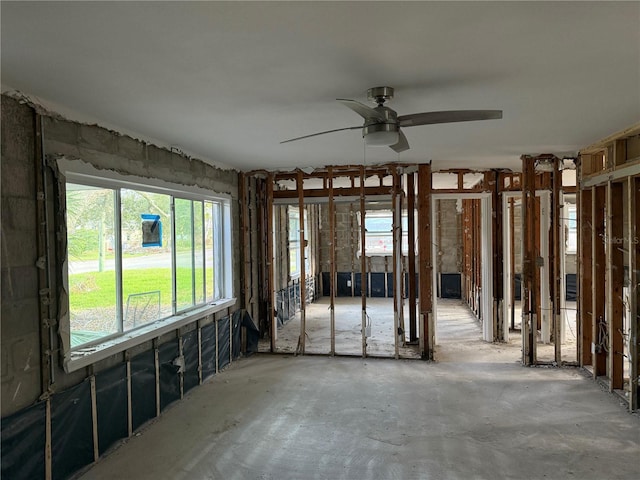 misc room with ceiling fan