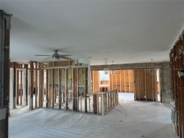 miscellaneous room featuring ceiling fan