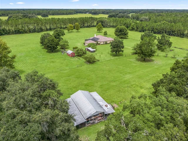 aerial view with a rural view