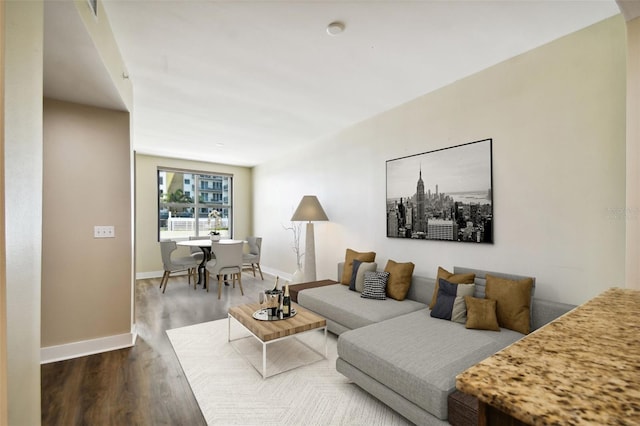 living room featuring hardwood / wood-style flooring