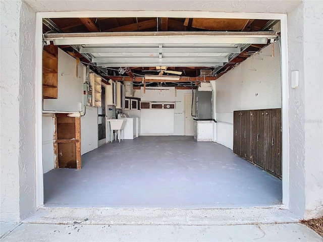 garage with independent washer and dryer