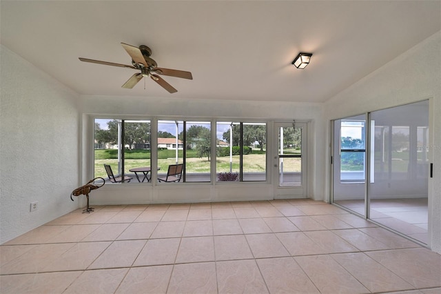902 Mcdaniel St Unit 1, Sun City Center, FL 33573 - unfurnished sunroom featuring a ceiling fan and healthy amount of natural light