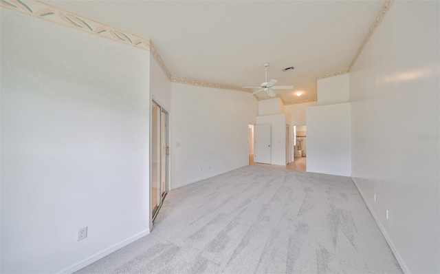 902 Mcdaniel St Unit 1, Sun City Center, FL 33573 - empty room featuring ceiling fan, light carpet, and baseboards