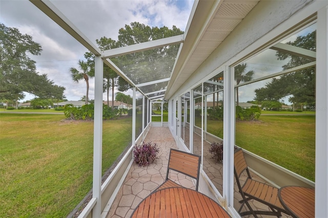 view of unfurnished sunroom