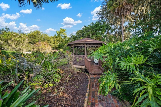 view of yard featuring a gazebo