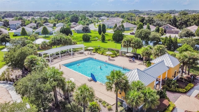 6843 Runner Oak Dr, Wesley Chapel, FL 33545 - bird's eye view featuring a residential view