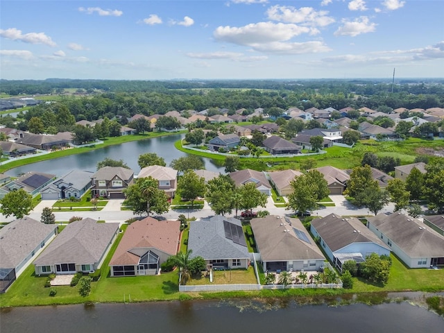 6843 Runner Oak Dr, Wesley Chapel, FL 33545 - aerial view featuring a water view and a residential view
