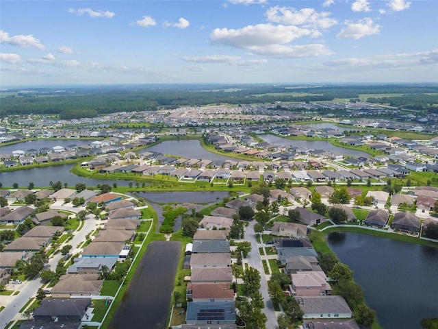 6843 Runner Oak Dr, Wesley Chapel, FL 33545 - bird's eye view featuring a residential view and a water view