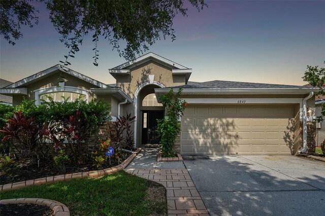 view of front of house featuring a garage