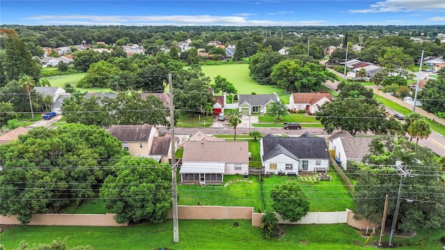 drone / aerial view with a residential view