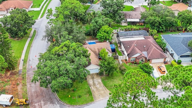 aerial view with a residential view