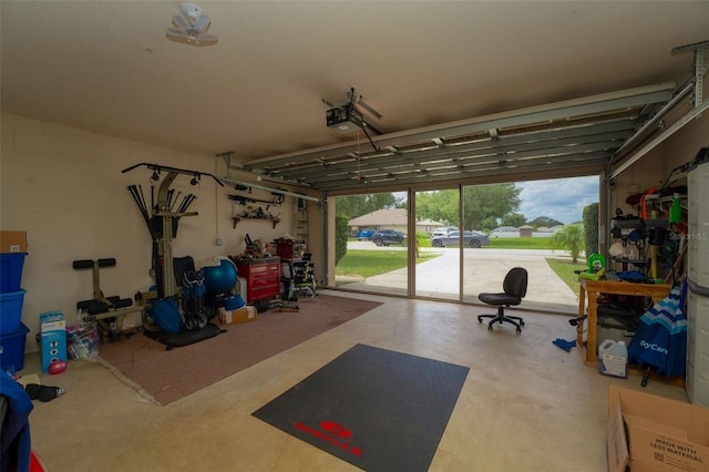 garage featuring a garage door opener