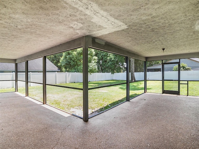 view of unfurnished sunroom