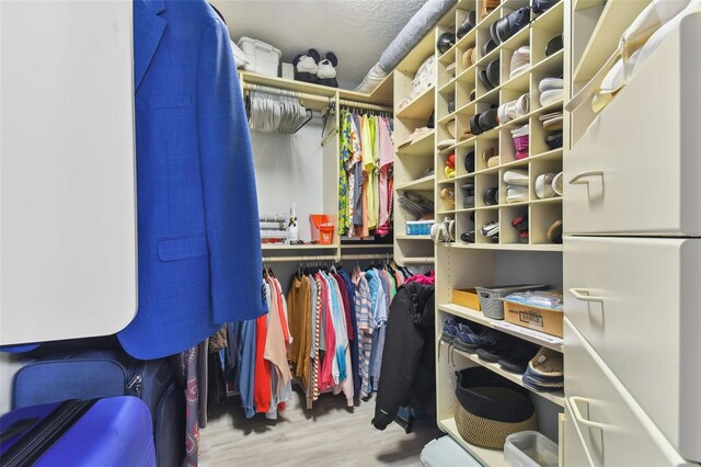 walk in closet featuring light wood-type flooring