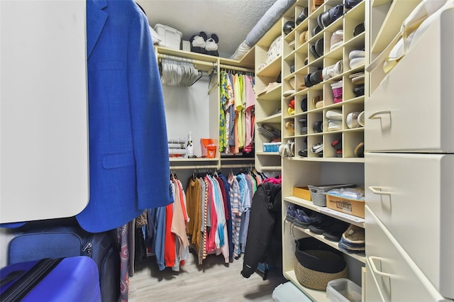 spacious closet featuring wood finished floors