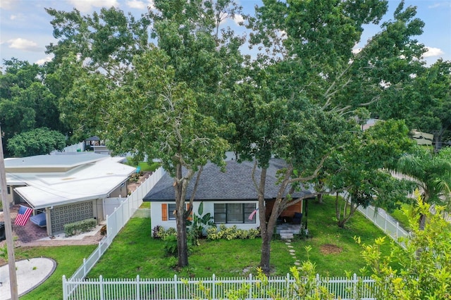 exterior space with a front lawn