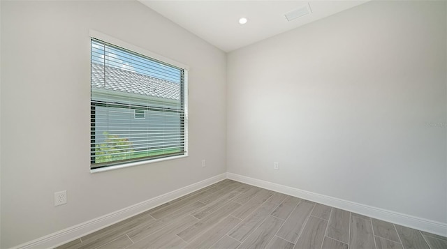 empty room featuring light wood-type flooring