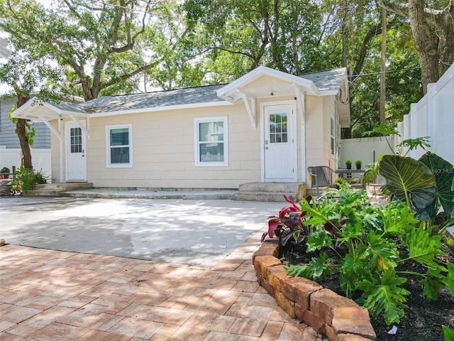 single story home with a patio area